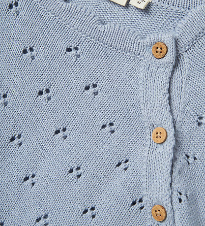 Lil' Atelier T-shirt - Knitted - NmfJola - Zen Blue w. Pointelle