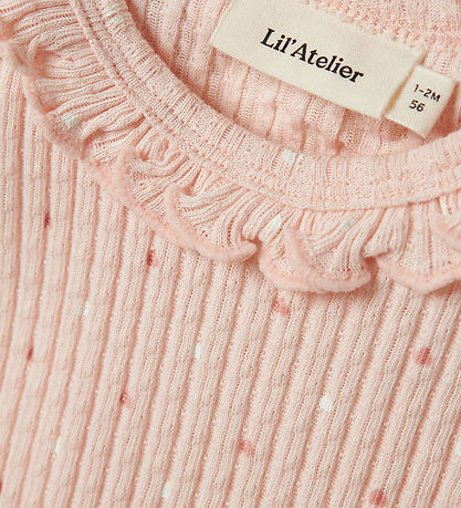 Lil' Atelier Bodysuit s/s - Rib - NbfHulla - Peach Blush w. Hear Lil' Atelier Bodysuit s/s - Rib - NbfHulla - Peach Blush w. Hear