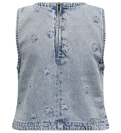 Kids Only Top - KogFreja - Light Blue Denim/Butterfly