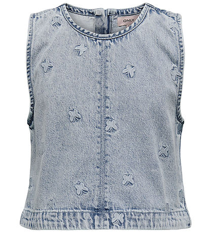 Kids Only Top - KogFreja - Light Blue Denim/Butterfly