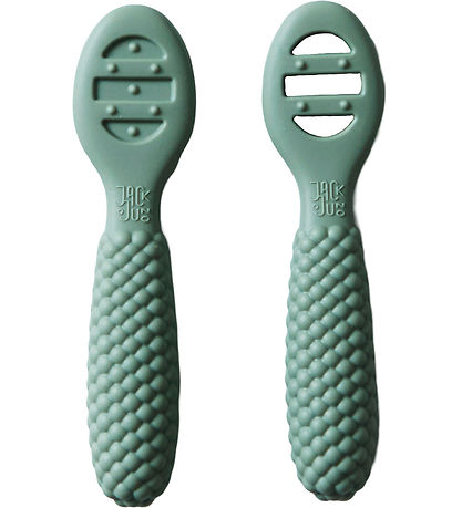 Jack o Juno Baby Spoons - Silicone - 2-Pack - Bubble - Sage