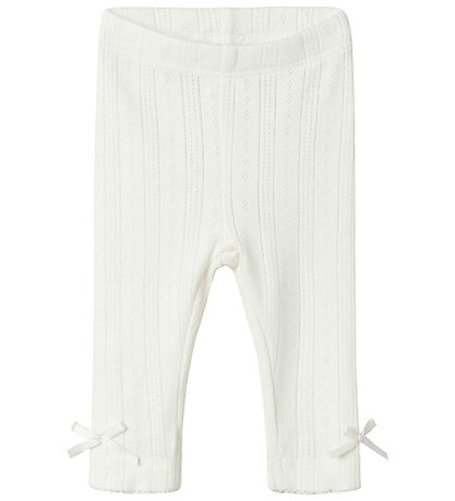Name It Leggings - NbfHappy - Cloud Dancer w. Pointelle