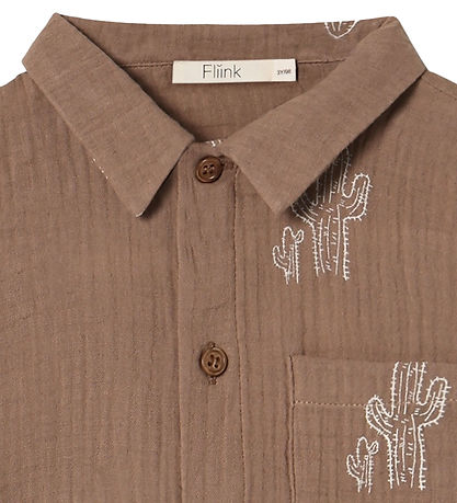 Chemise m/c Fliink - Hello - Pin Bark Cactus Aop Chemise m/c Fliink - Hello - Pin Bark Cactus Aop