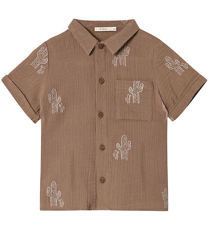 Chemise m/c Fliink - Hello - Pin Bark Cactus Aop Chemise m/c Fliink - Hello - Pin Bark Cactus Aop