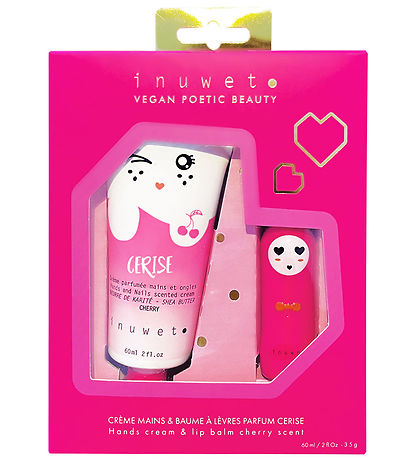 Inuwet Gift Set - Hand cream/lip balm - Wiz - Cherry