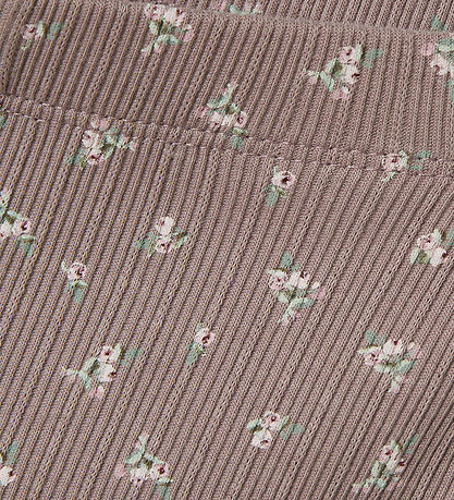 Name It Bicycle Shorts - Rib - NmfHoise - Purple Dove w. Flowers