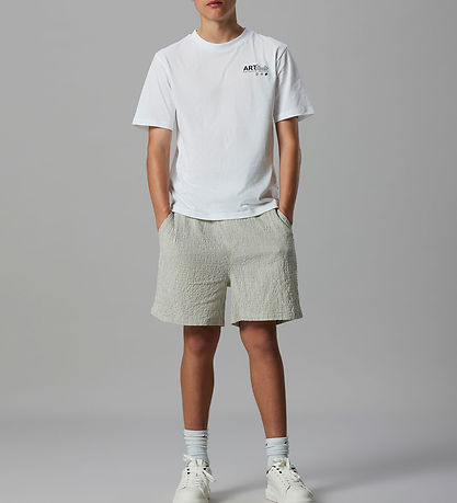 LMTD Shorts - NlmHugo - Turtledove w. Stripes