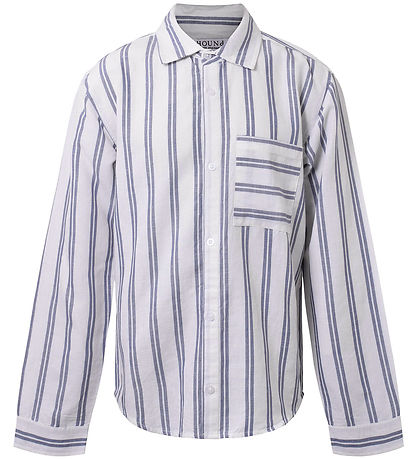Hound Hemd - Leinenmischung - Deep Blue/Weiß