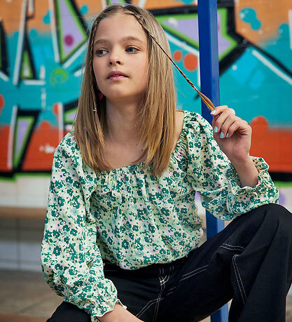 Hound Bluse - Flower Top - Grün