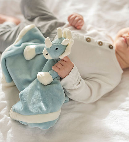 Teddykompaniet Comfort Blanket - Dino - 35 x 35 cm - Blue Teddykompaniet Comfort Blanket - Dino - 35 x 35 cm - Blue