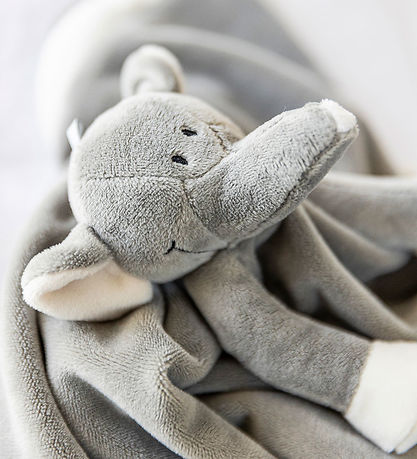 Teddykompaniet Schmusetuch - Elefant - 35 x 35 cm - Grau