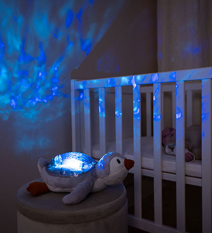 Cloud-B Night Lamp w. Sound - Tranquil Penquin - 30 cm - Grey