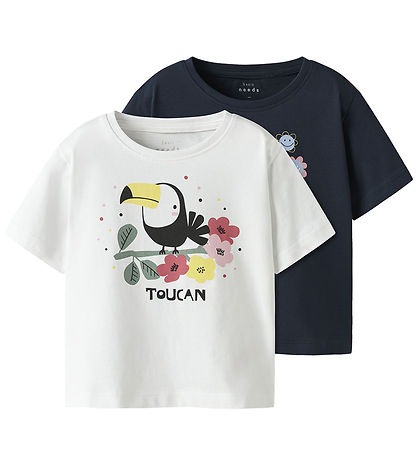 Name It T-Shirt - NmfVeen - 2er-Pack - Navy Blazer/Bright White