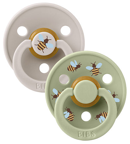 BIBS Colour Pacifiers - Size 2 - 2-Pack - Round - Mushroom Mix