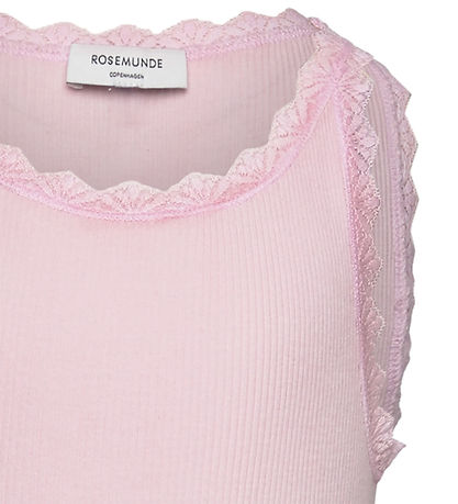 Rosemunde Topp - Rib - Modal/Bomull - Balta - Rosa-a-Boo