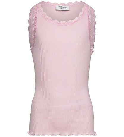 Rosemunde Topp - Rib - Modal/Bomull - Balta - Rosa-a-Boo