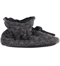Melton Booties - Quilted - Dark Grey Melange Melton Booties - Quilted - Dark Grey Melange