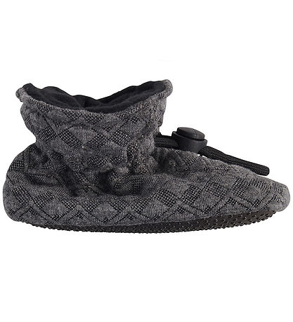 Melton Booties - Quilted - Dark Grey Melange