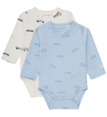 Fixoni Bodysuit l/s - 2-Pack - Blue Fog