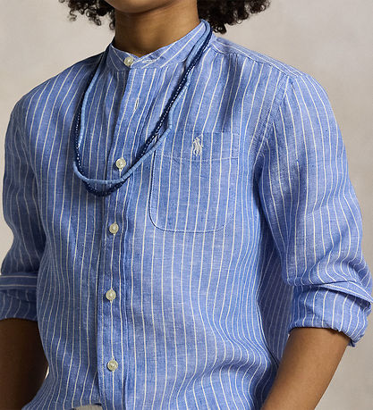 Polo Ralph Lauren Skyrta - Póstberi - Blátt/Hvít - röndótt Polo Ralph Lauren Skyrta - Póstberi - Blátt/Hvít - röndótt