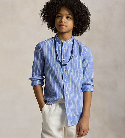 Polo Ralph Lauren Skyrta - Póstberi - Blátt/Hvít - röndótt Polo Ralph Lauren Skyrta - Póstberi - Blátt/Hvít - röndótt