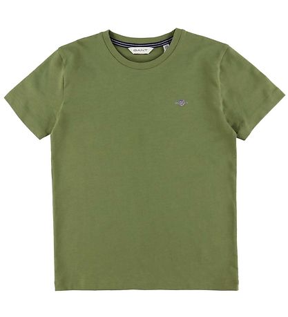 T-Shirt GANT - Shield - Lavé Olive T-Shirt GANT - Shield - Lavé Olive