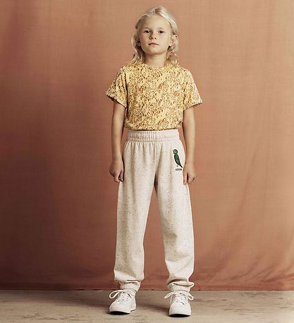 Mini Rodini Joggingbroek - Crème Gevlekt m. Vogel Mini Rodini Joggingbroek - Crème Gevlekt m. Vogel