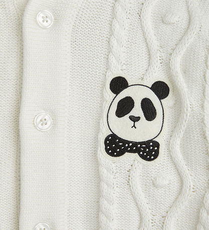 Mini Rodini Jumpsuit - Knitted - Off White w. Panda