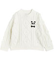 Mini Rodini Bluse - Strick - Offwhite m. Panda Mini Rodini Bluse - Strick - Offwhite m. Panda