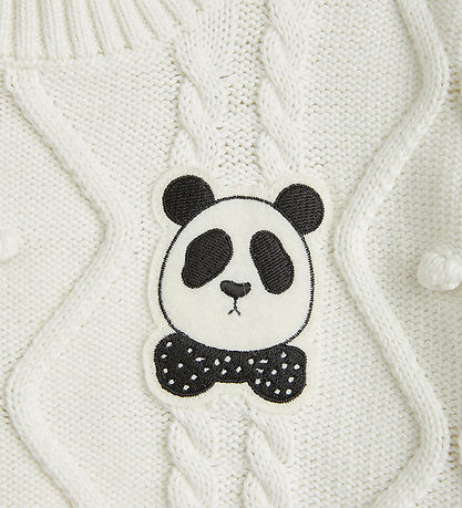 Mini Rodini Bluse - Strick - Offwhite m. Panda
