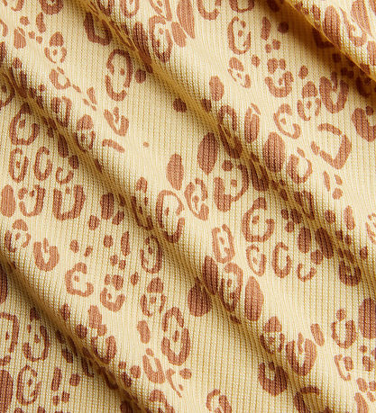 Mini Rodini Body l/ä - 2er-Pack - Pink/Beige m. Leopardprint