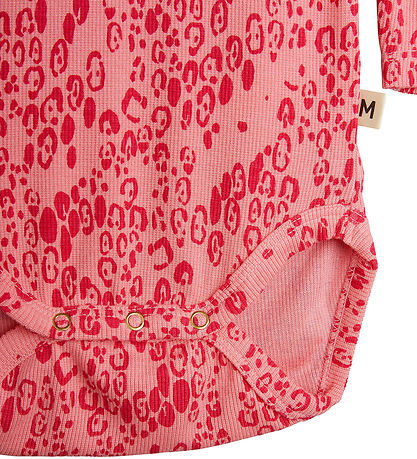 Mini Rodini Bodysuit l/s - 2-Pack - Pink/Beige w. Leopard Print Mini Rodini Bodysuit l/s - 2-Pack - Pink/Beige w. Leopard Print