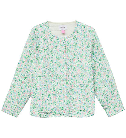 Vero Moda Girl Cardigan - VmIris - Quilted - Cloud Dancer/Ditsy Vero Moda Girl Cardigan - VmIris - Quilted - Cloud Dancer/Ditsy