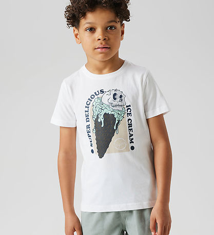 Name It T-shirt - NkmJalka - Bright White/Honeydrew Name It T-shirt - NkmJalka - Bright White/Honeydrew