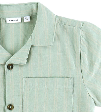 Name It Overhemd s/s - NmmHalom - Slate Grijs