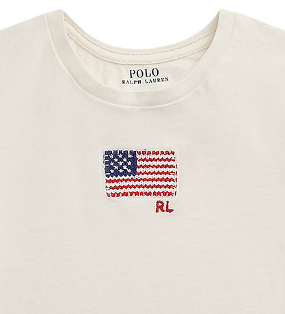 Polo Ralph Lauren T-shirt - White w. Flag Polo Ralph Lauren T-shirt - White w. Flag