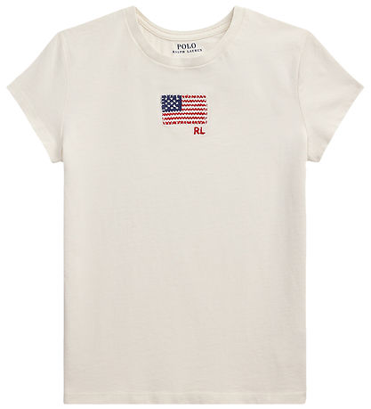 Polo Ralph Lauren T-shirt - White w. Flag Polo Ralph Lauren T-shirt - White w. Flag