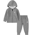 Jordan Sweat Set - Cardigan/Sweatpants - Carbon Heather w. Logo Jordan Sweat Set - Cardigan/Sweatpants - Carbon Heather w. Logo