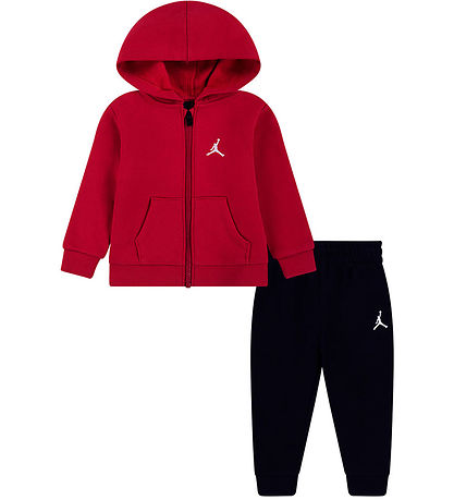 Jordan Sweat Set - Cardigan/Sweatpants - Black w. Logo Jordan Sweat Set - Cardigan/Sweatpants - Black w. Logo