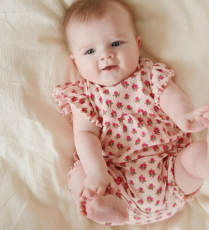 Konges Sløjd Summer Romper - Chleo Frill - Rosie Rose Konges Sløjd Summer Romper - Chleo Frill - Rosie Rose