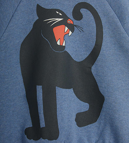 Sweat-shirt Mini Rodini - Bleu Chiné av. Panthères