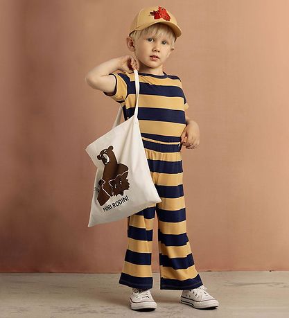 Mini Rodini Trousers - Beige/Navy Striped Mini Rodini Trousers - Beige/Navy Striped