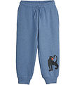 Mini Rodini Sweatpants - Blue Melange w. Panthers