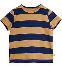 Mini Rodini T-shirt - Beige/Navy Striped Mini Rodini T-shirt - Beige/Navy Striped