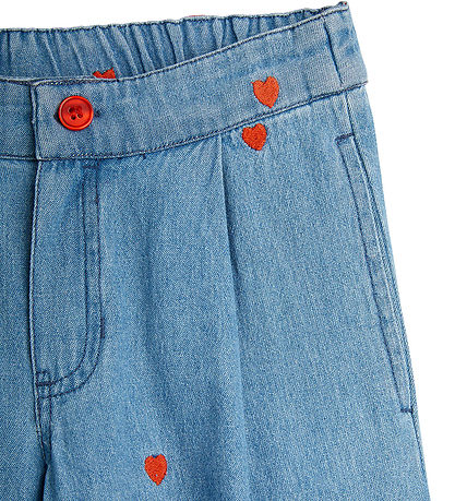 Mini Rodini Jeans - Blauw m. Harten Mini Rodini Jeans - Blauw m. Harten