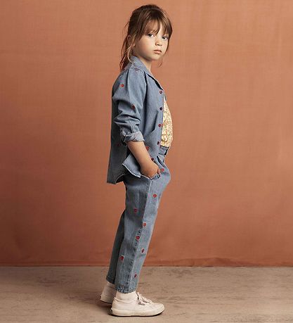 Mini Rodini Jeans - Blauw m. Harten Mini Rodini Jeans - Blauw m. Harten