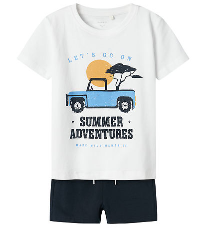 Name It Shorts Set - Shorts/T-shirt - NmmJaspen - Lucent White