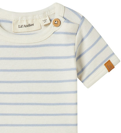 Lil' Atelier Bodysuit s/s - NbmGeo - Zen Blue