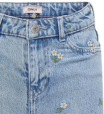 Shorts Kids Only - KogCobain - Light Blue Denim/Flower Broderie