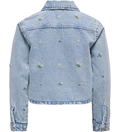 Kids Only Gallajakki - CookCassie - Light Blue Denim/Flower Embr Kids Only Gallajakki - CookCassie - Light Blue Denim/Flower Embr